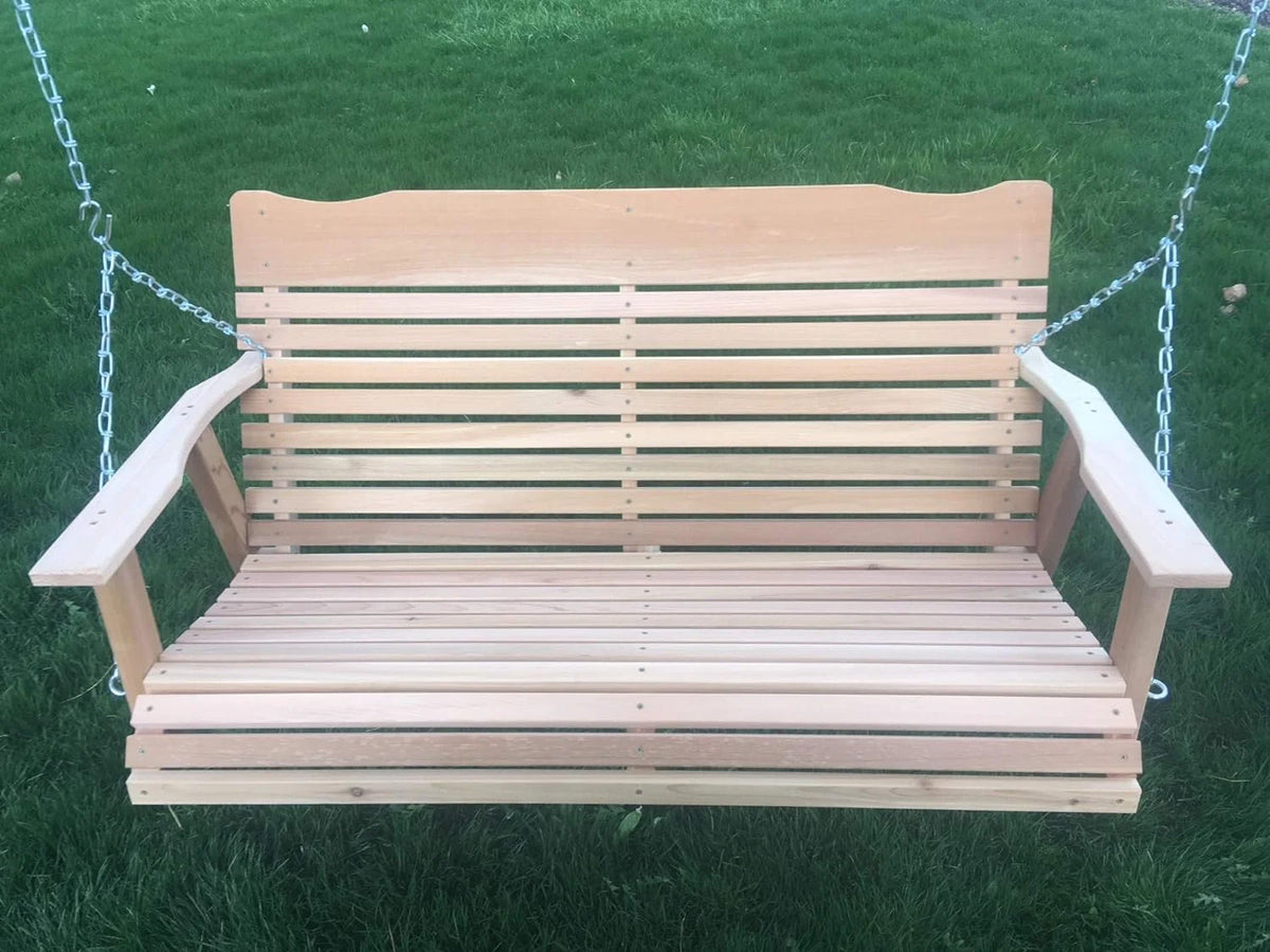 4 Foot Natural Cedar Porch Swing With Chain B77042