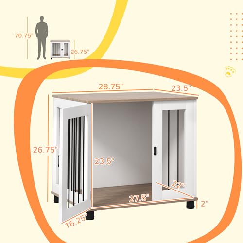 Walnut Brown Dog Crate Furniture H9293