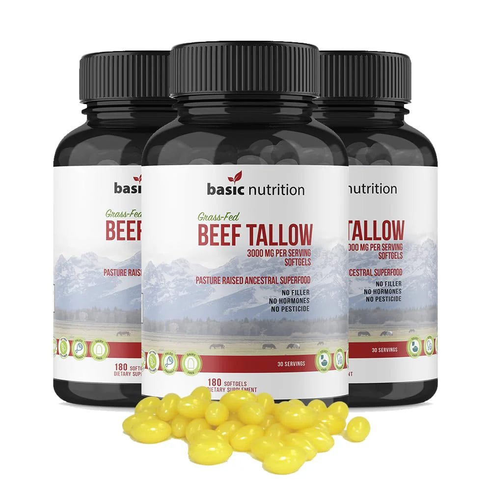 Beef Tallow Softgels 3000mg Grass Fed Non-GMO P346