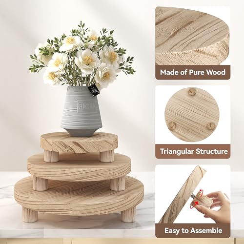 3 Pcs Wood Plant Stand Indoor Outdoor N69997