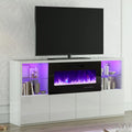 White Electric Fireplace TV Stand up to 75" F427