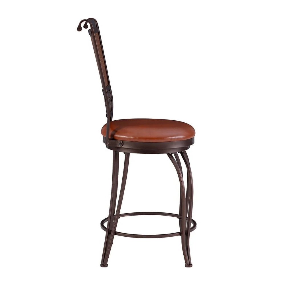 24" Metal Stamped Back Swivel Counter Stool Q26499