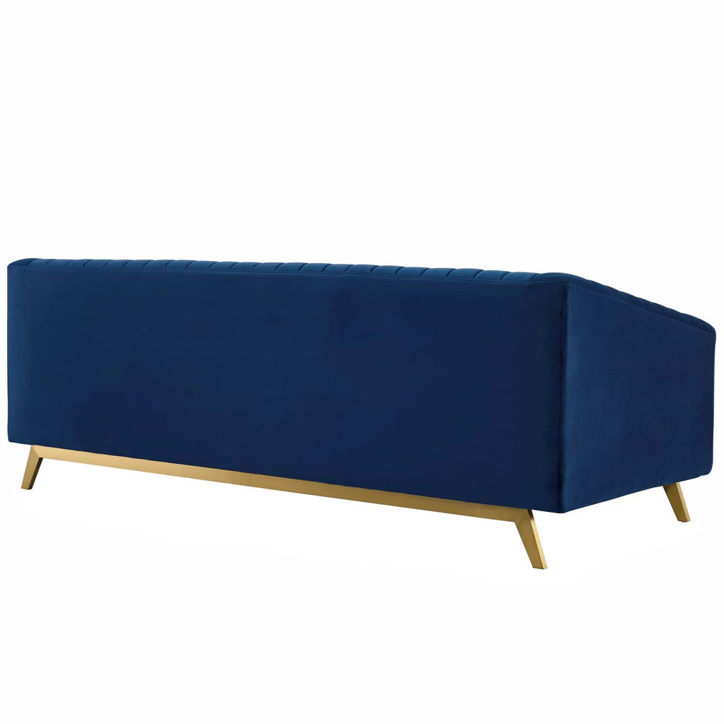 Navy Velvet Sofa Q629