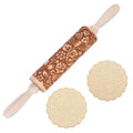 Darker 3D Flower Rattan 35cm Embossed Wooden Rolling Pin V5894