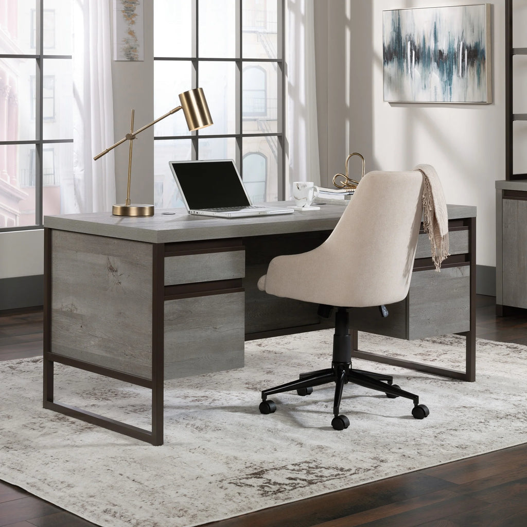 Engineered Wood Executive Desk in Mystic Oak M3418