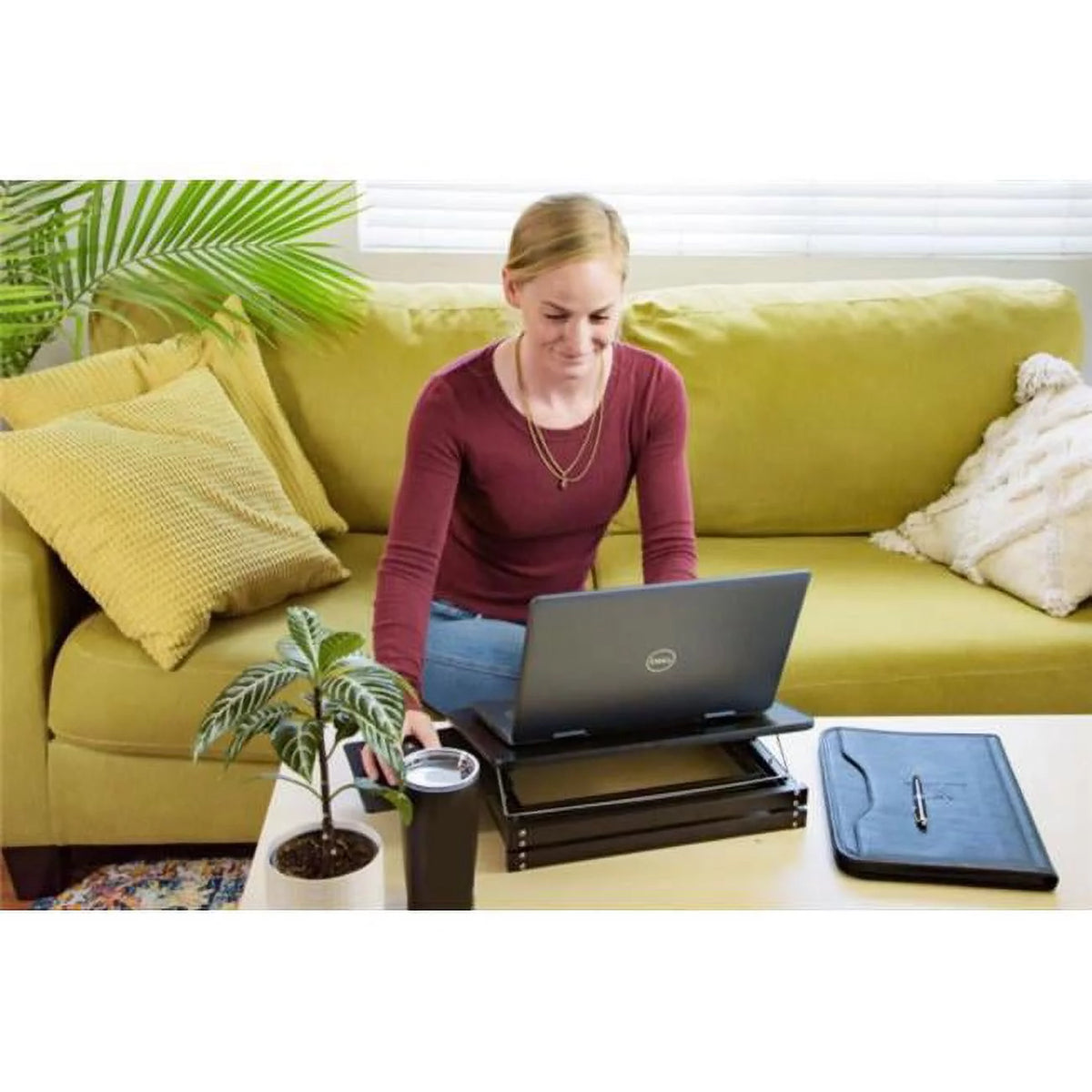 Black Compact Folding Laptop Desk or Stand with Mousepad A85962