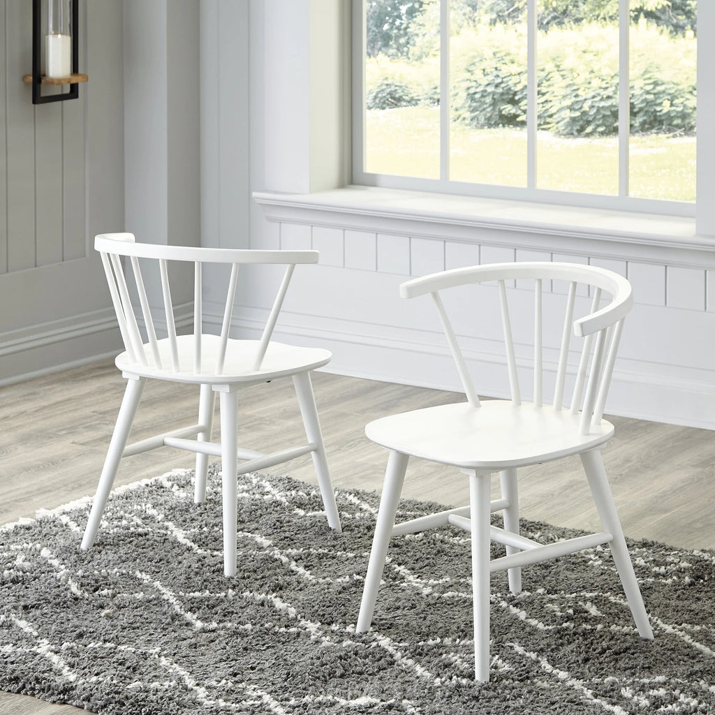 White Spindle Back Dining Chair Set of 2 X4929