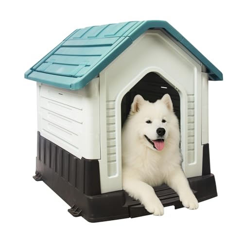 Waterproof Plastic Dog House with Air Vents and Elevated Floor U8539