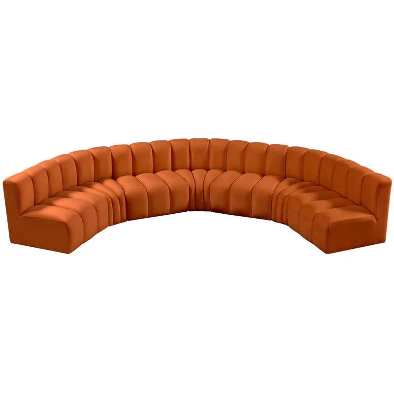 Cognac Velvet Modular Sofa H463