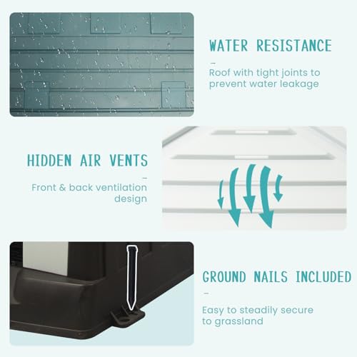 Waterproof Plastic Dog House with Air Vents and Elevated Floor U8539