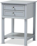 Light Grey 2-Drawer Wood End Table P4276