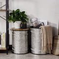 2 Piece Storage Side Table with Round Wood Lid R771