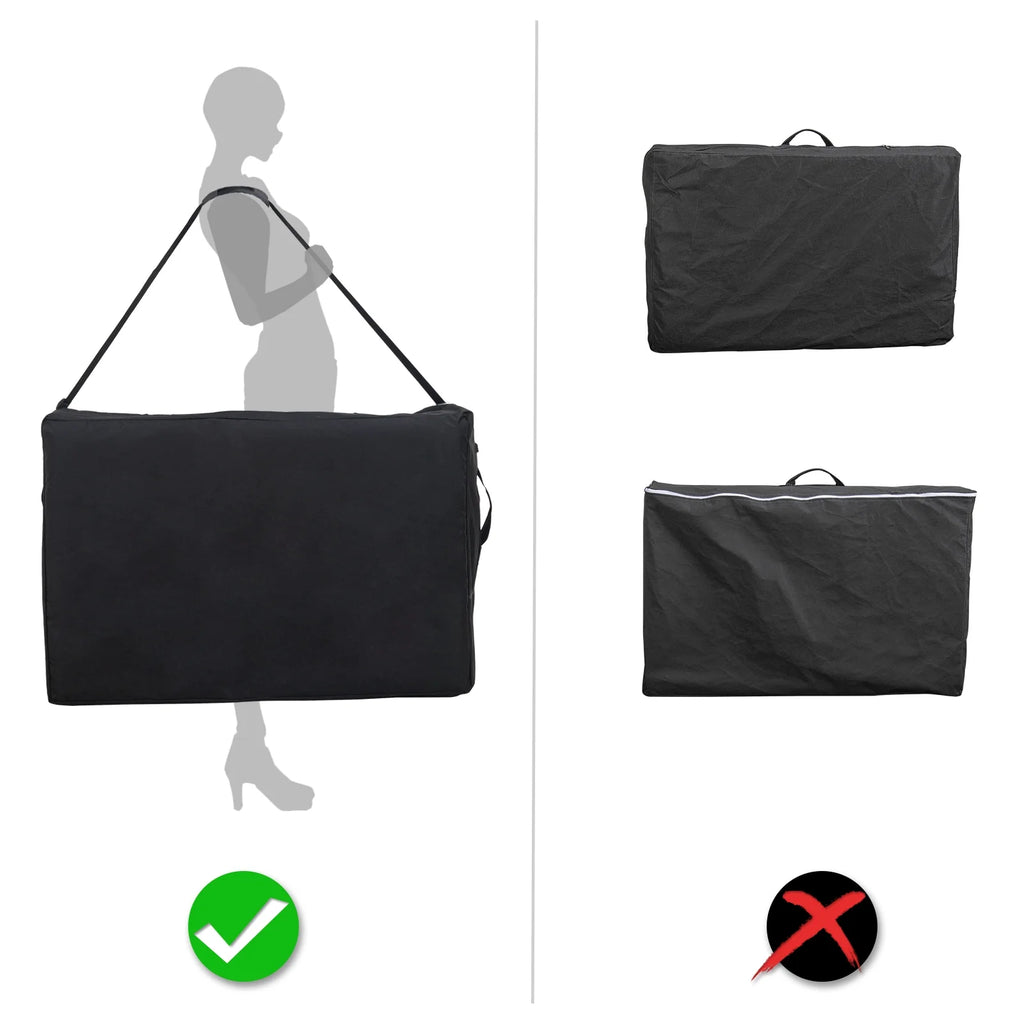Portable 3 Folding Black Massage Table with Carry Case M7906
