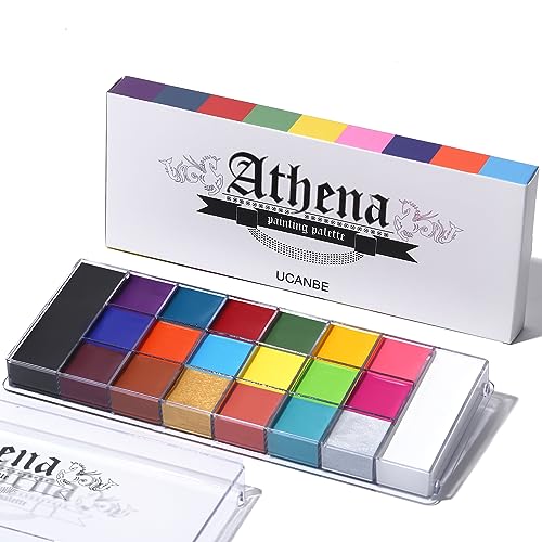 20 Colors Face Body Paint Oil Makeup Set with Mixing Palette and Brushes B474
