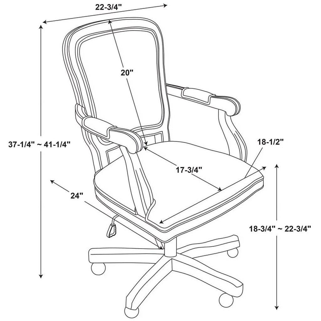 Beige Stripe Upholstered Office Chair with Wheels Z42575