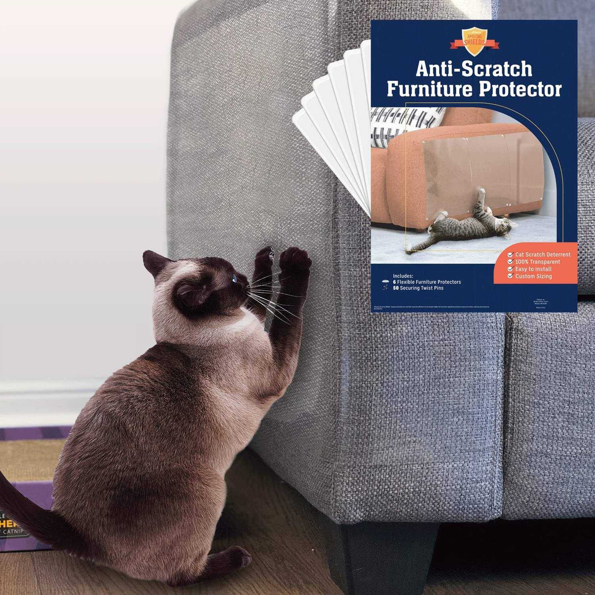 6-Pack 17-inch x 12-inch Cat Scratch Deterrent Furniture Protectors H38969