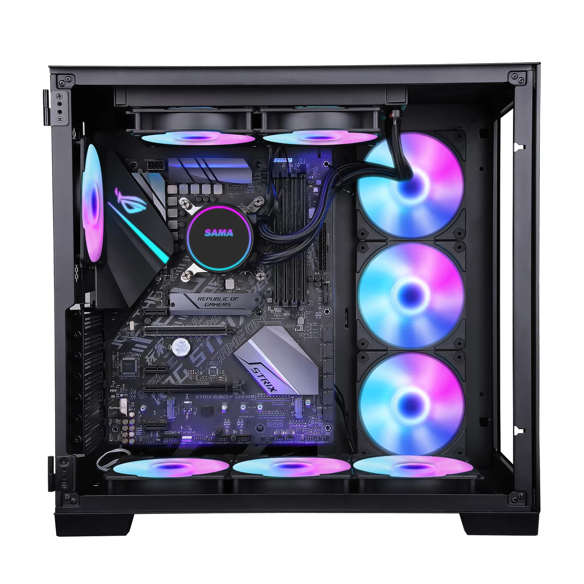 ATX Gaming Computer Case with 4 ARGB Fans C617091