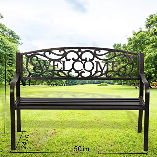 50" Steel Frame Patio Bench D4468