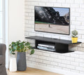 Black Wall Mounted Floating TV Shelf Media Console D580149