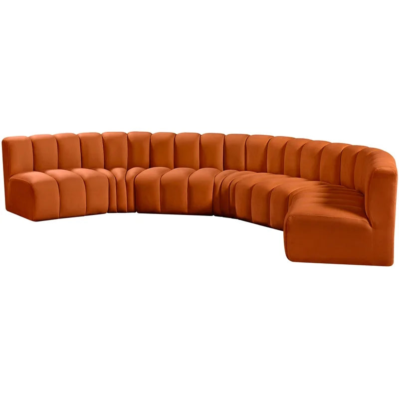 Cognac Velvet Modular Sofa H463