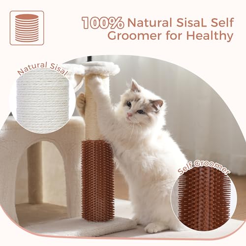 32 Inches Gray Cat Tree with Hammock and Scratching Post N431454