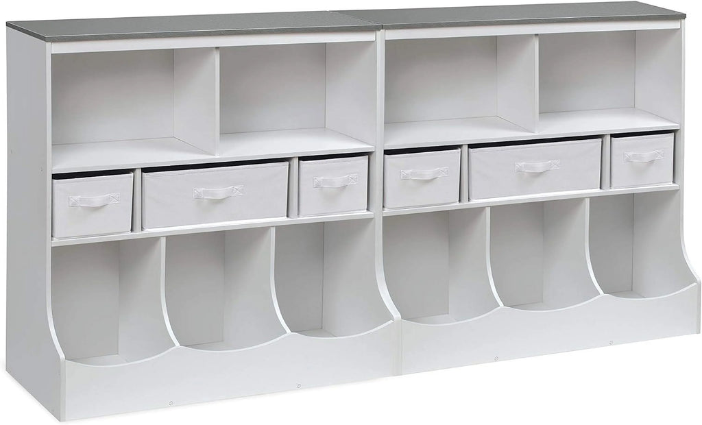 Toy Storage Unit and Book Shelf with 3 Baskets V3571