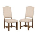 Light Oak Fabric Dining Side Chair Set of 2 I9798
