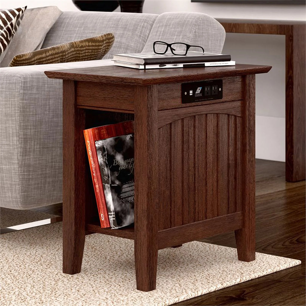 2 Piece Wood End Table Set in Burnt Amber A987605