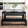 Black 4 Person Space Saving Kitchen Table Set with Rack R9737