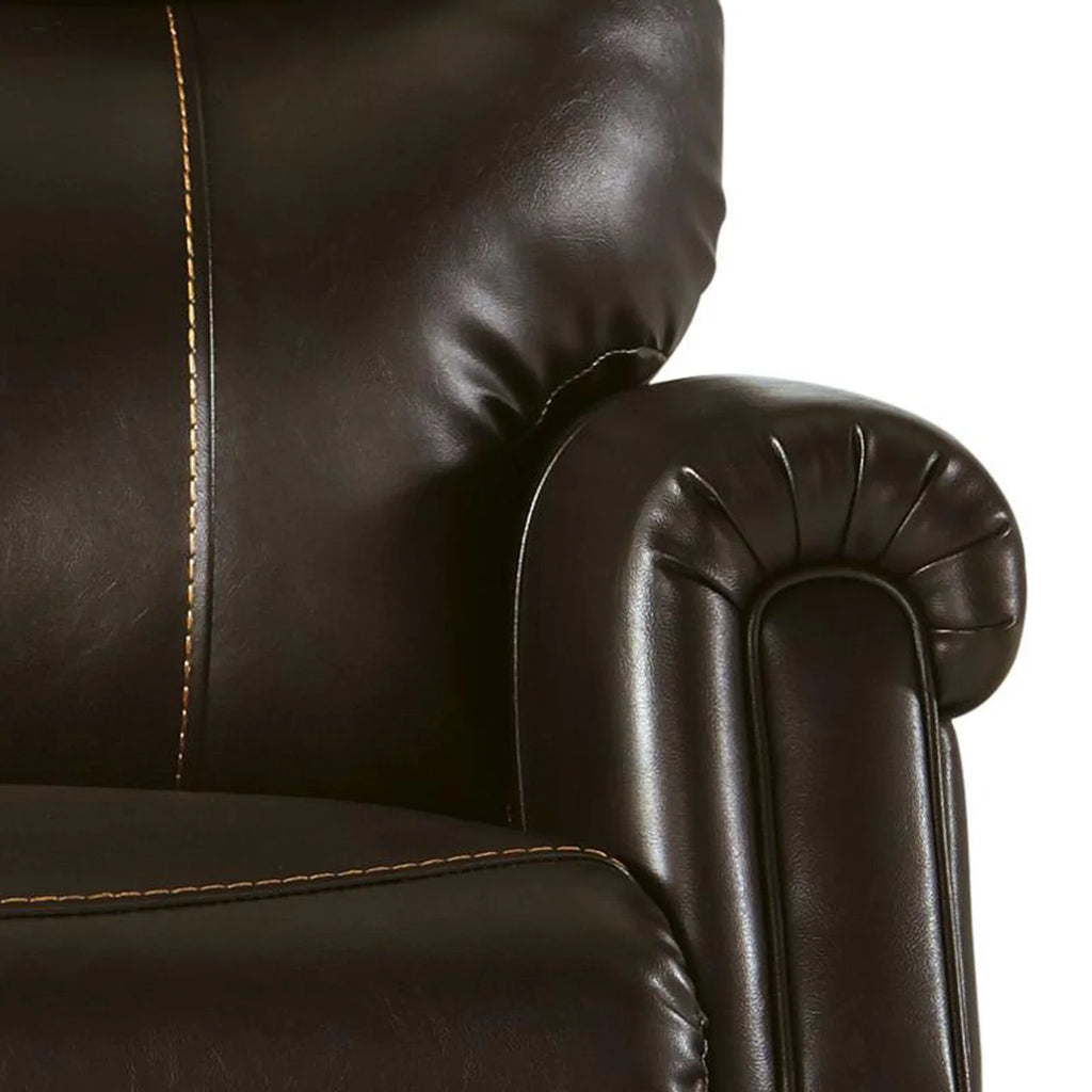 Brown Power Lift Recliner with Tufted Back L4645