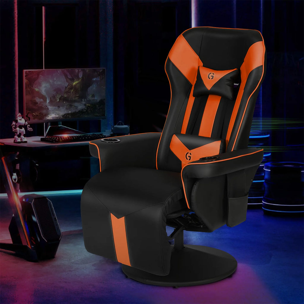 Black Orange Ergonomic Gaming Chair with Footrest S22915