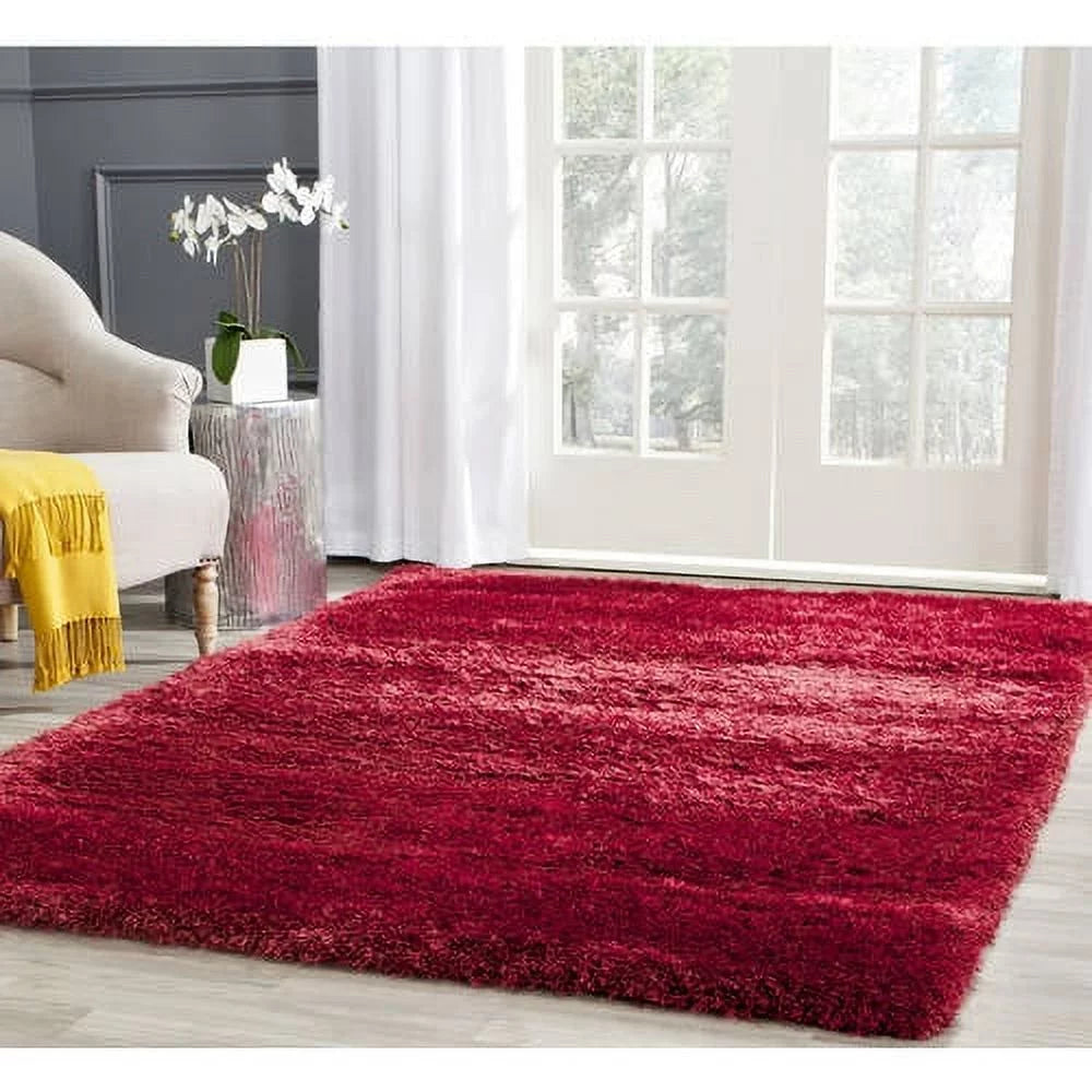 Red 5'1" x 7'6" Shag Area Rug R3169