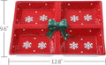 Red Snowflake Ceramic 4-Section Server R84786