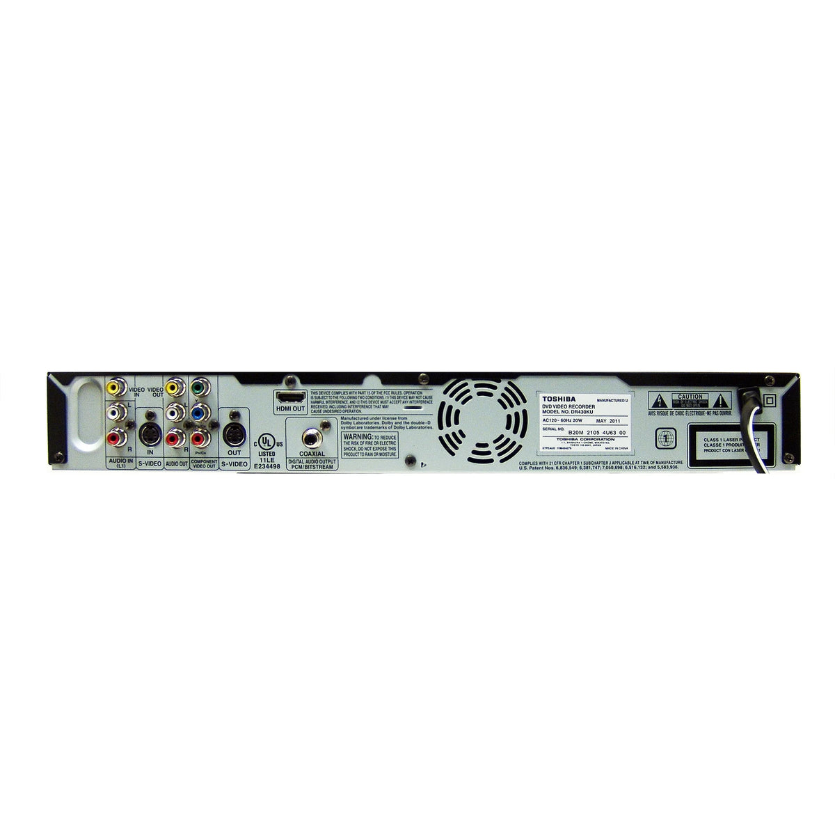 Used DVD Recorder with Remote and Cables F30597