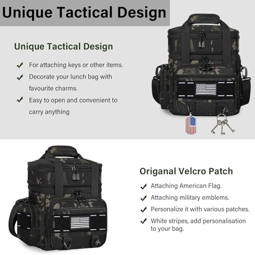Black 16L Insulated Leakproof Tactical Lunch Box A6087