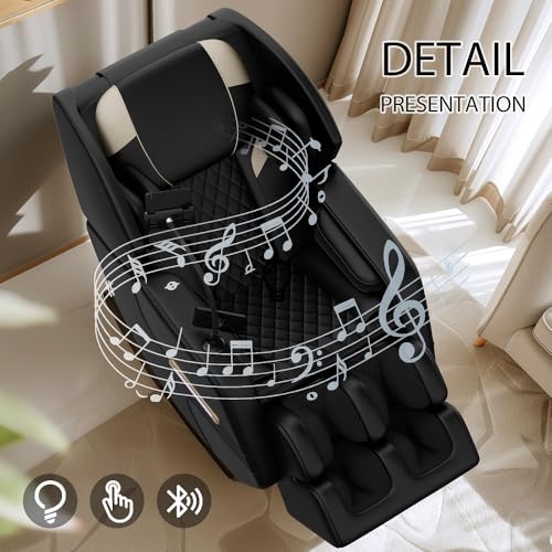 Black Zero Gravity Full Body Massage Chair with Air Pressure Heating X680319