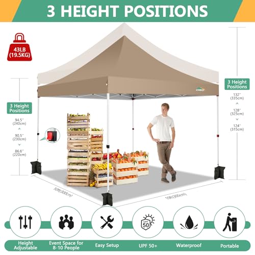 10x30 Pop Up Canopy Tent with 8 Removable Sidewalls, White Q1624