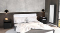 Black 3 Piece Bedroom Set with Shoe Rack and 2 Nightstands Y83856