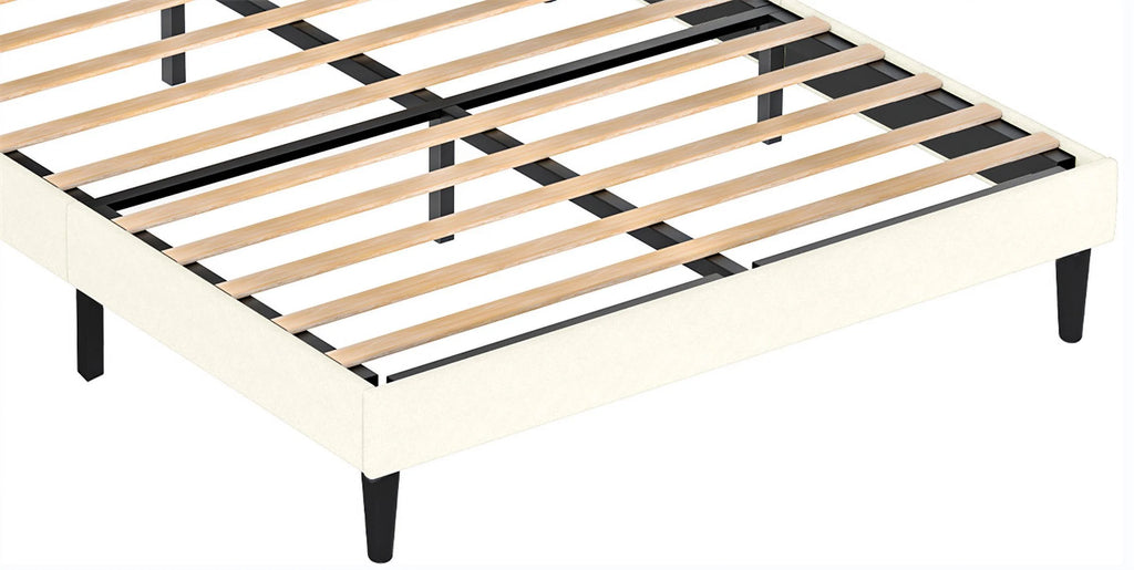 Queen Size Beige Upholstered Bed with Headboard G10939