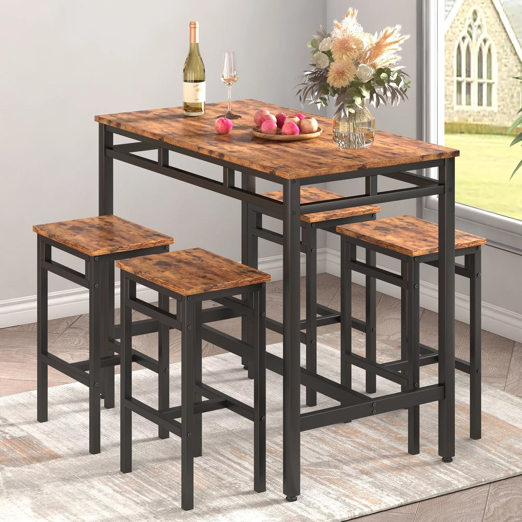 5 Piece Bar Table Set with 4 Stools M710018