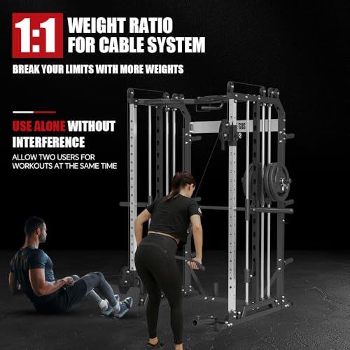 Power Cage with Barbell, LAT-Pull Down & Cable Crossover System B725049