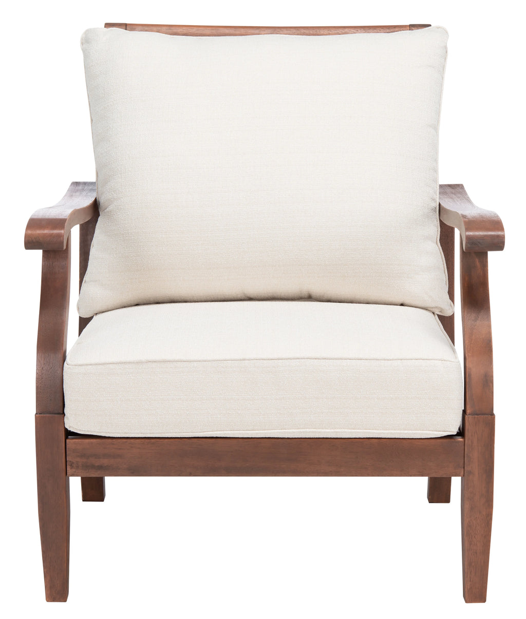 Natural Beige Eucalyptus Wood Accent Chair N34693