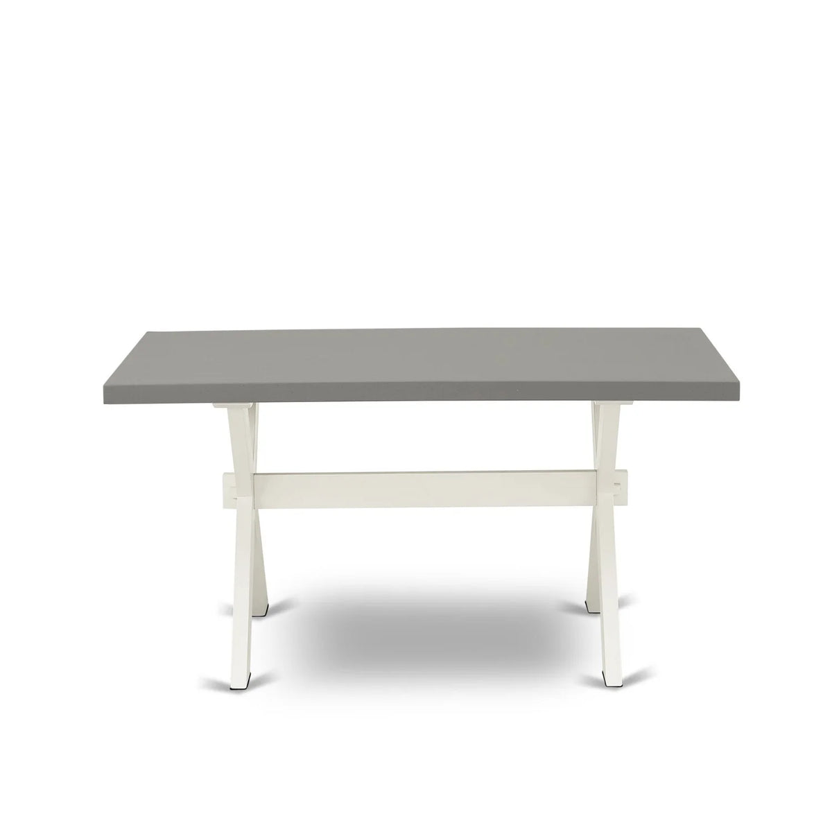 6 Piece Dining Table Set with 4 Grey Linen Fabric Chair and Bench Z117176