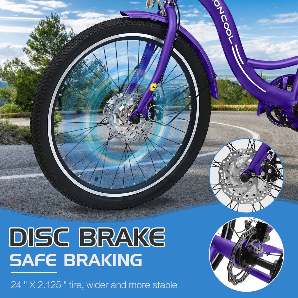 24'' 500W 7-Speed Electric Tricycle with Removable Battery I9547