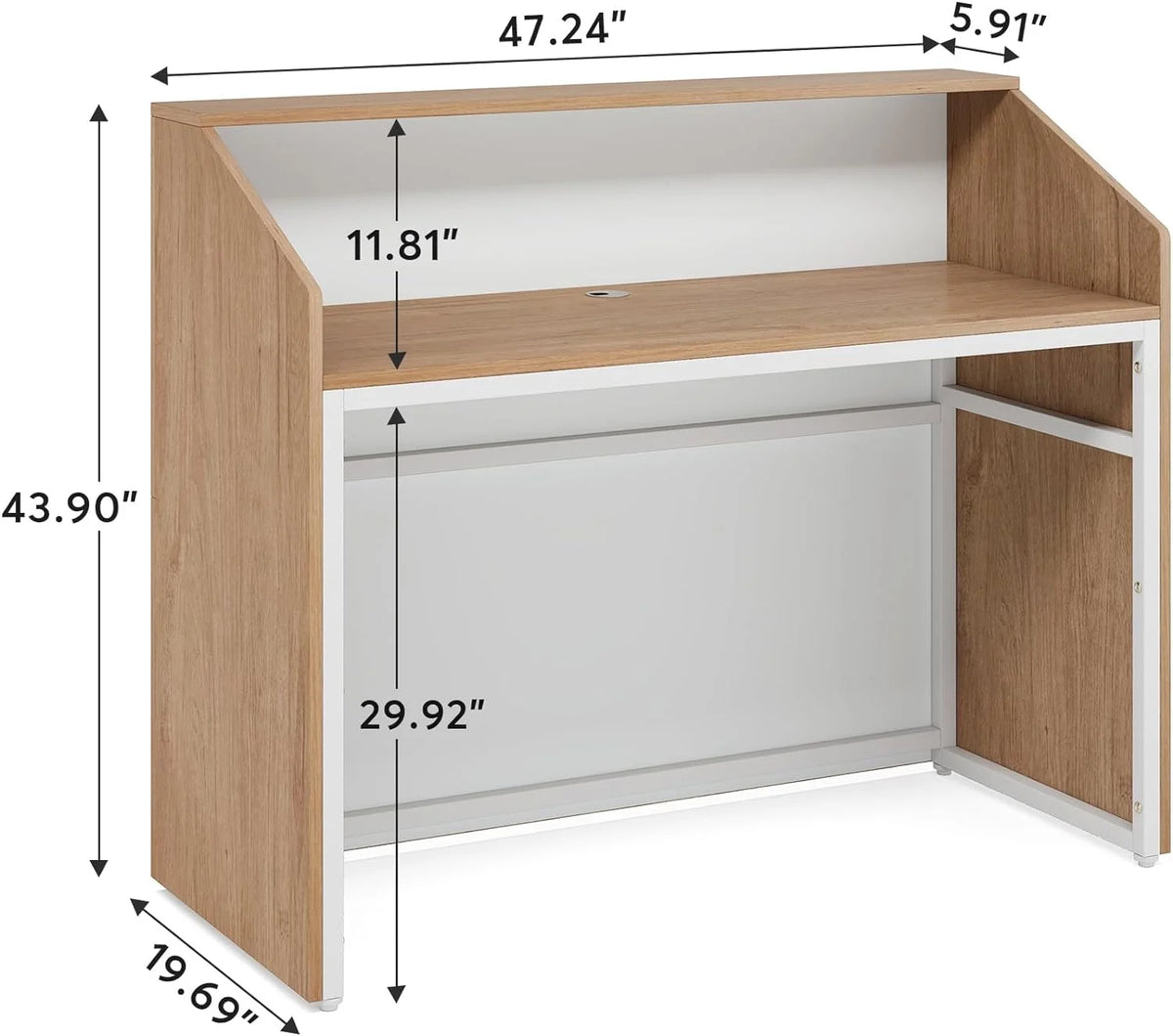 47 Inch Reception Desk with Open Shelves P39372