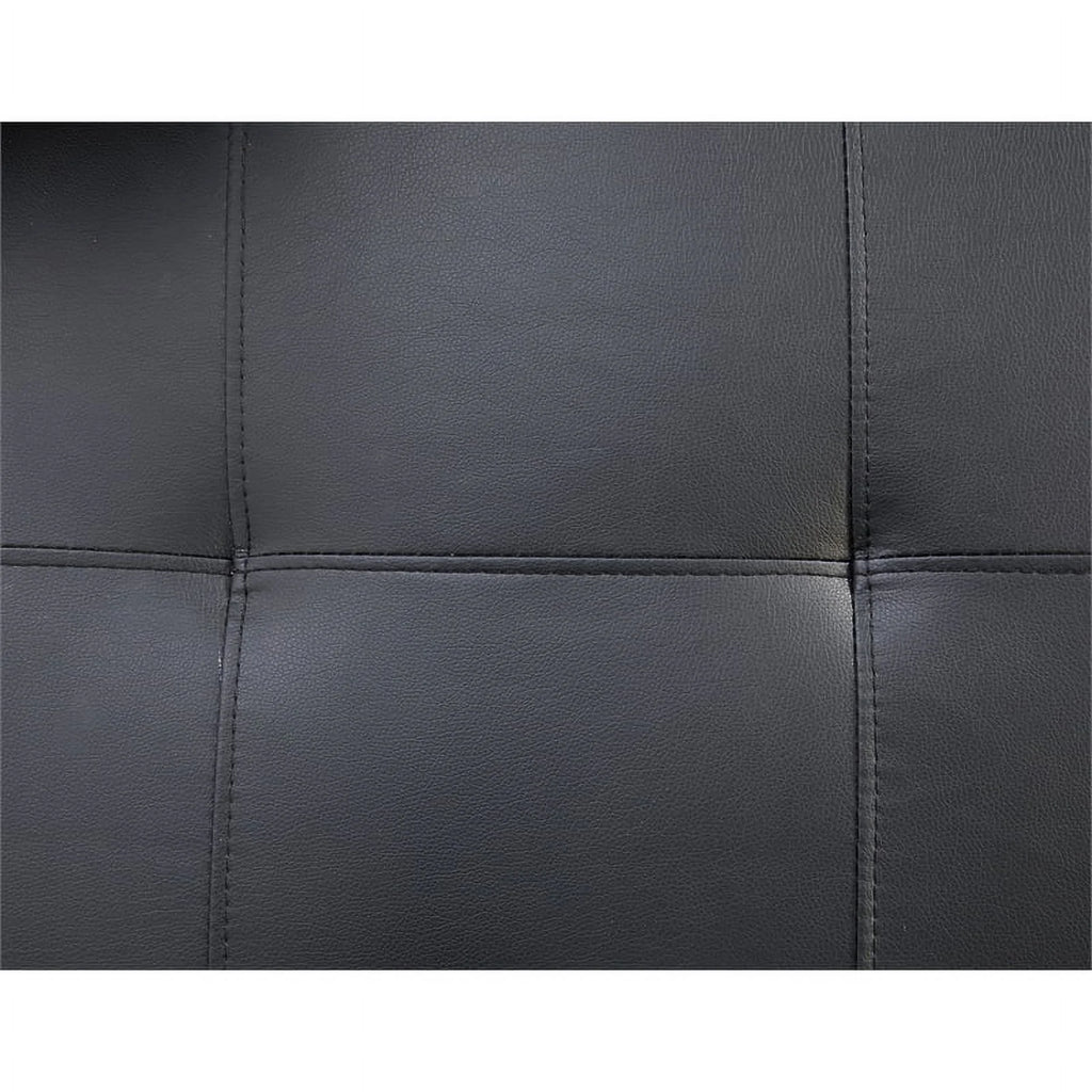 Faux Leather Sectional Sofa in Black B205949