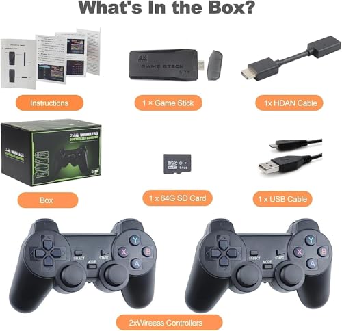 Wireless Retro Game Console with 9 Emulators, 20,000+ Games, 4k Hdmi Output H9890