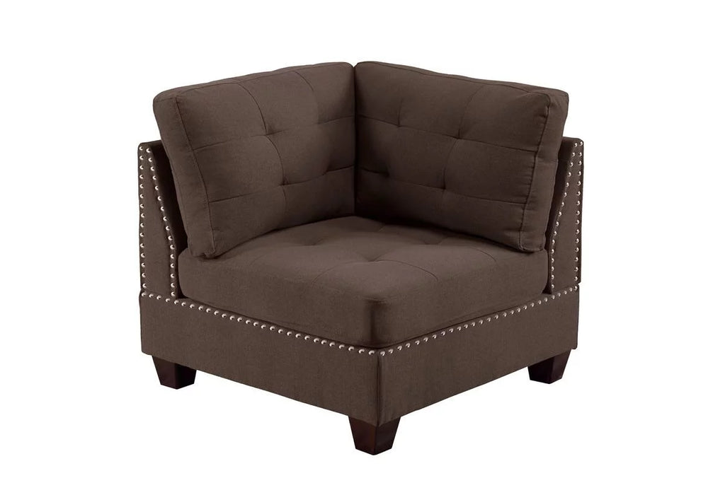 Black Linen Like 6pc Modular Sectional Set Y458321