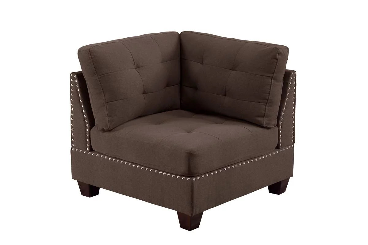 Black Linen Like 6pc Modular Sectional Set Y458321