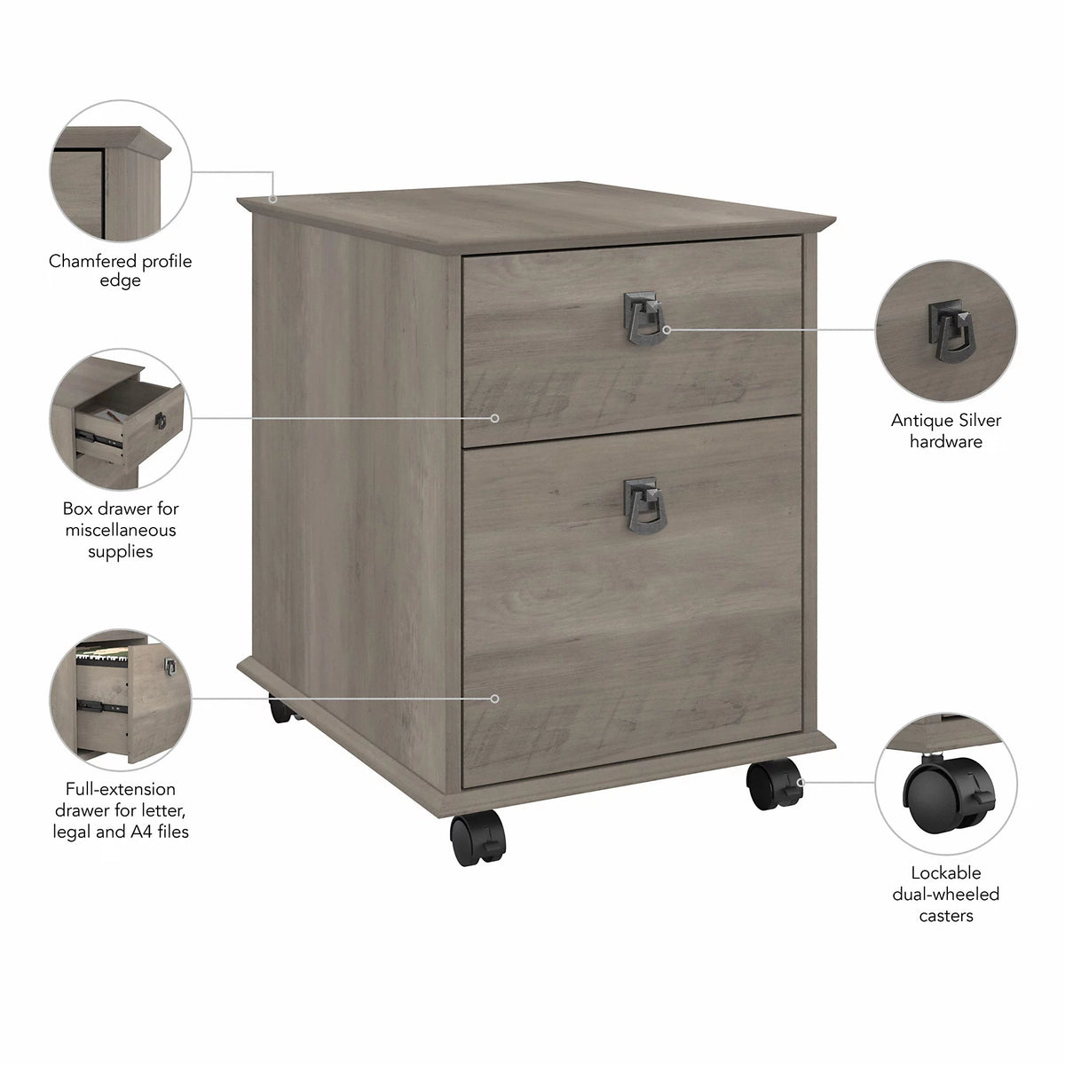 Driftwood Gray Mobile Cabinet U559